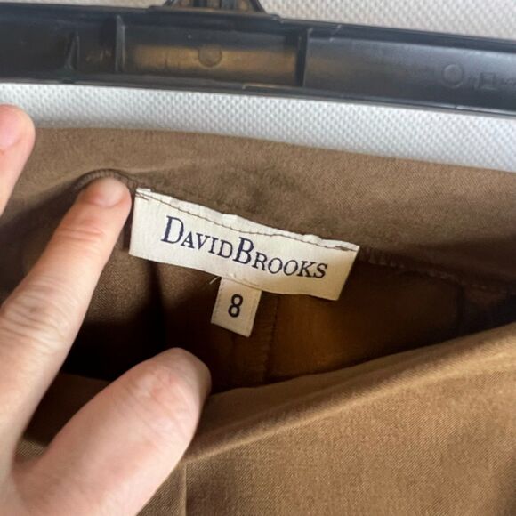 David Brooks Brown Vintage Maxi Faux Suede Aline Skirt Size 8 Neutral Minimalist - Picture 7 of 10